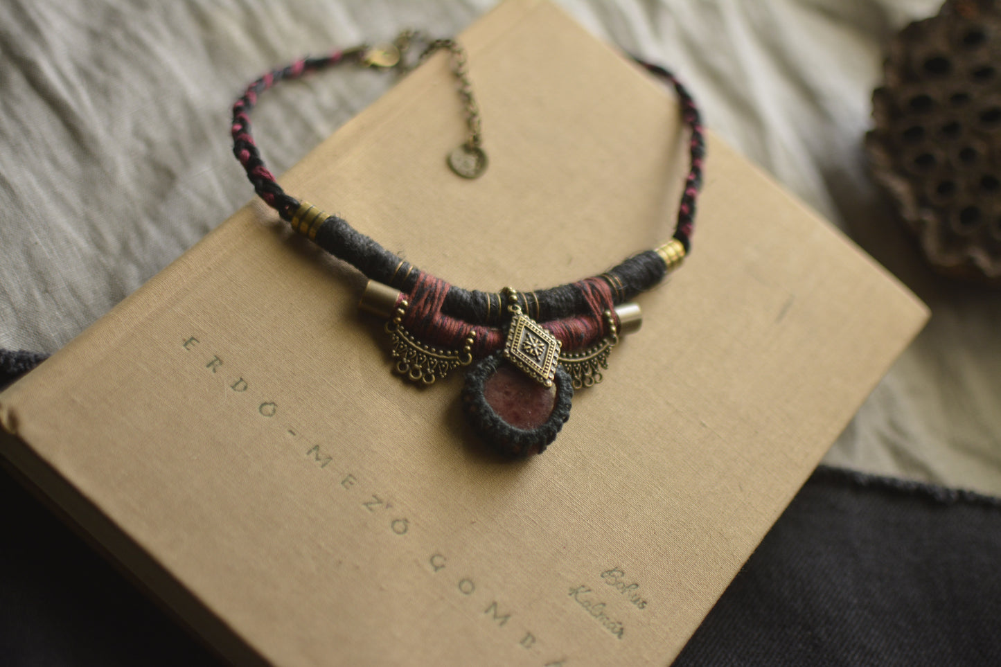 Rhodonite Hemp Necklace
