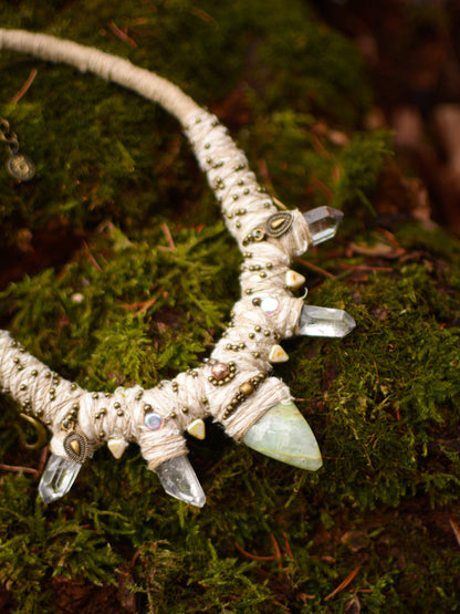 Divine Guidance Necklace with Green Moonstone