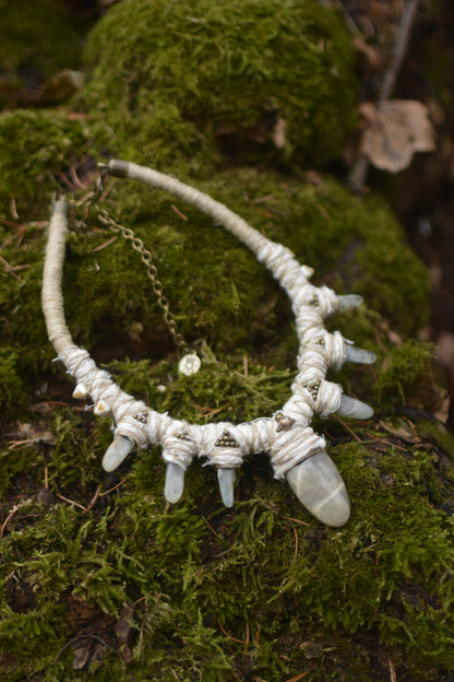 Divine Guidance Necklace with Green Moonstone