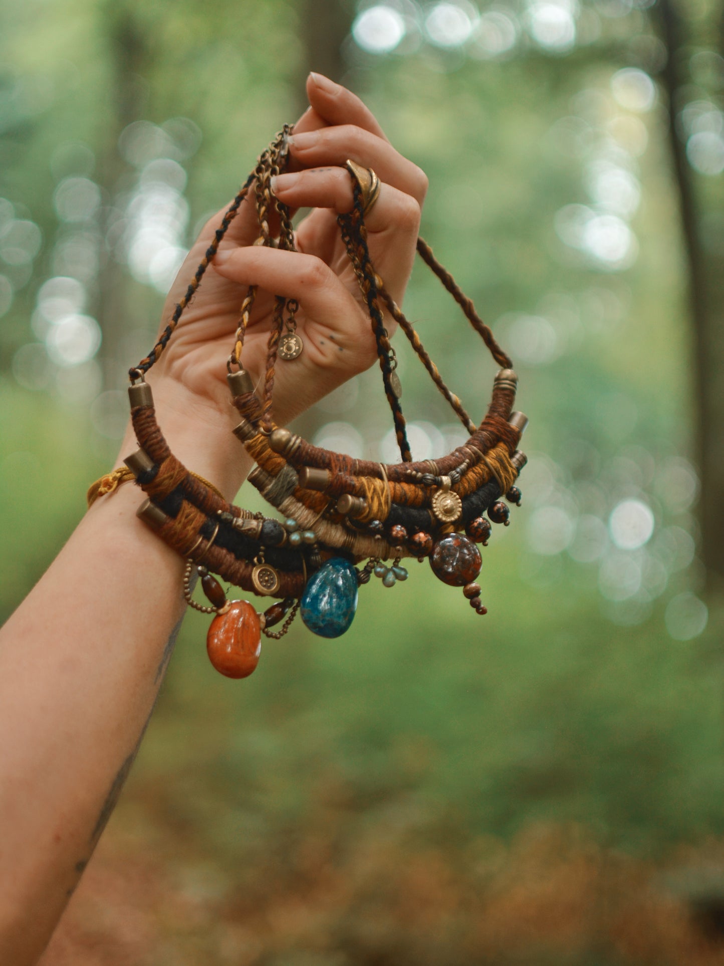 October Rain Necklace with Blue Apatite