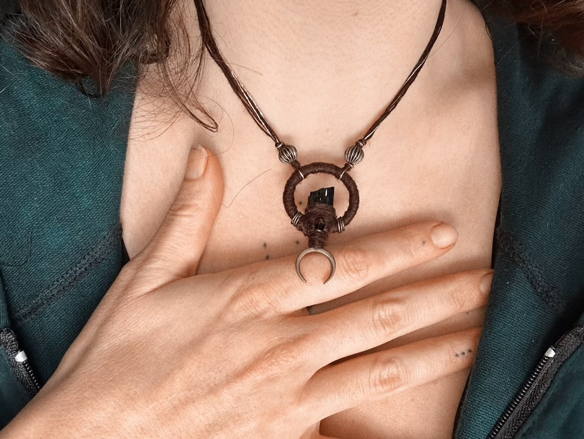 Black Tourmaline Linen Talisman