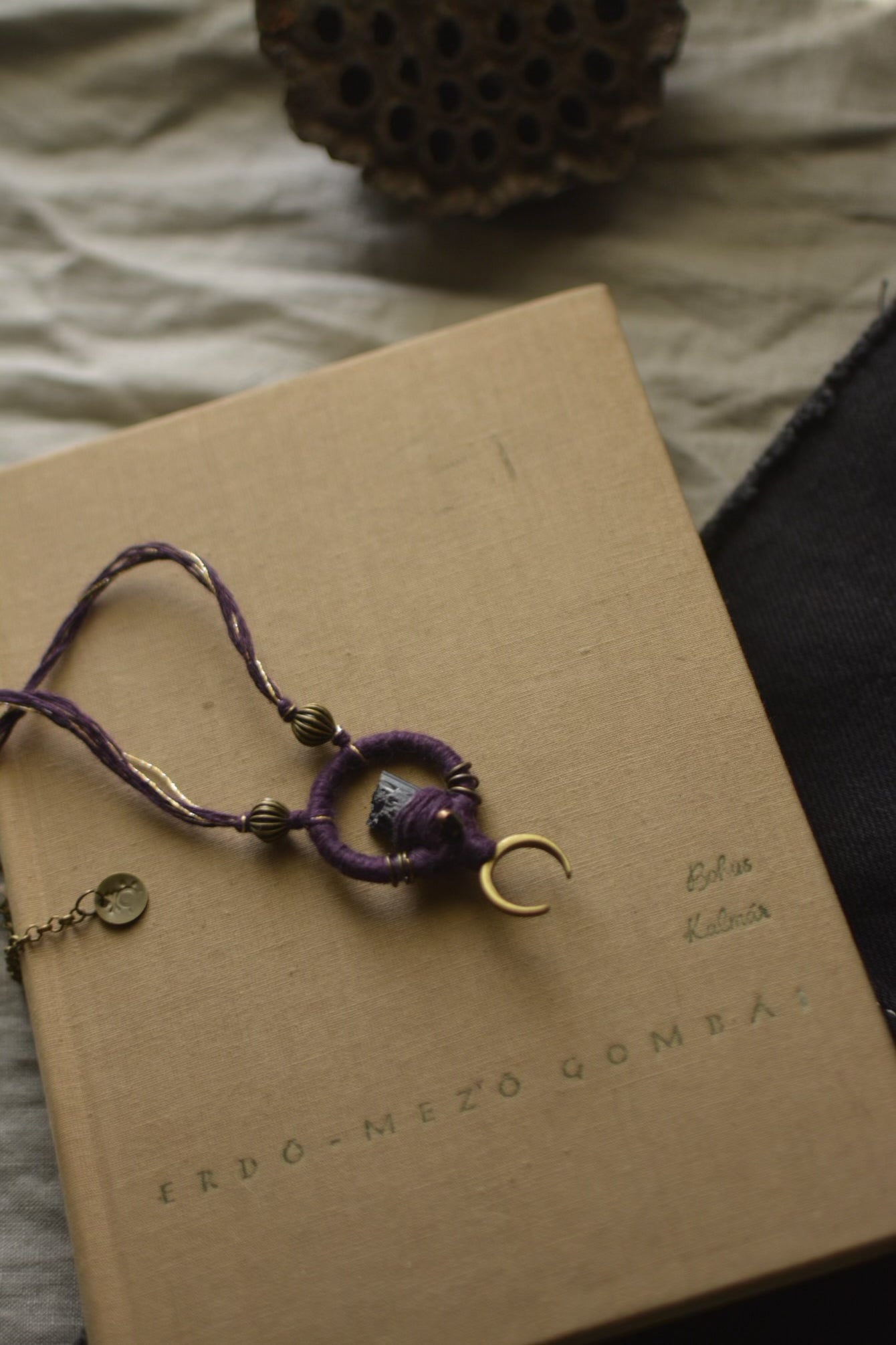 Black Tourmaline Linen Talisman