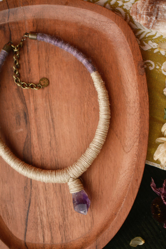 Simple Amethyst Chunky Necklace
