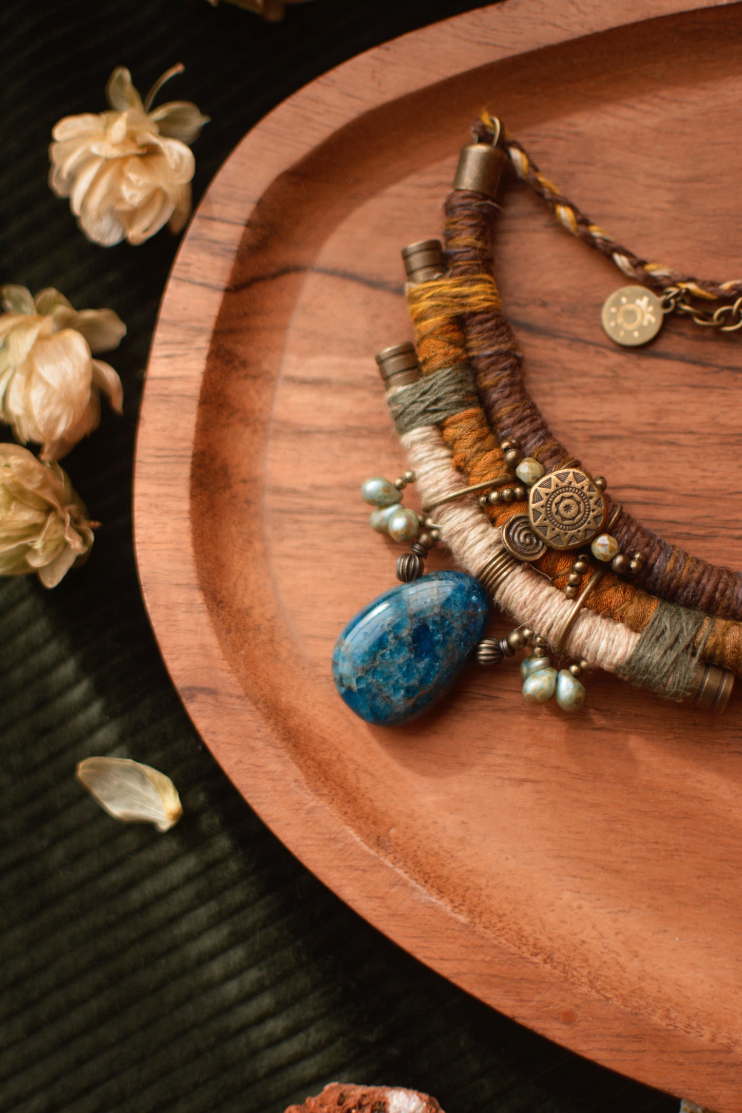 October Rain Necklace with Blue Apatite