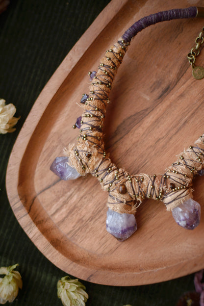 Triple Amethyst Necklace