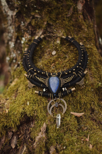 Queen of Night - with Lapis Lazuli, Smoky Quartz and Clear Crystal