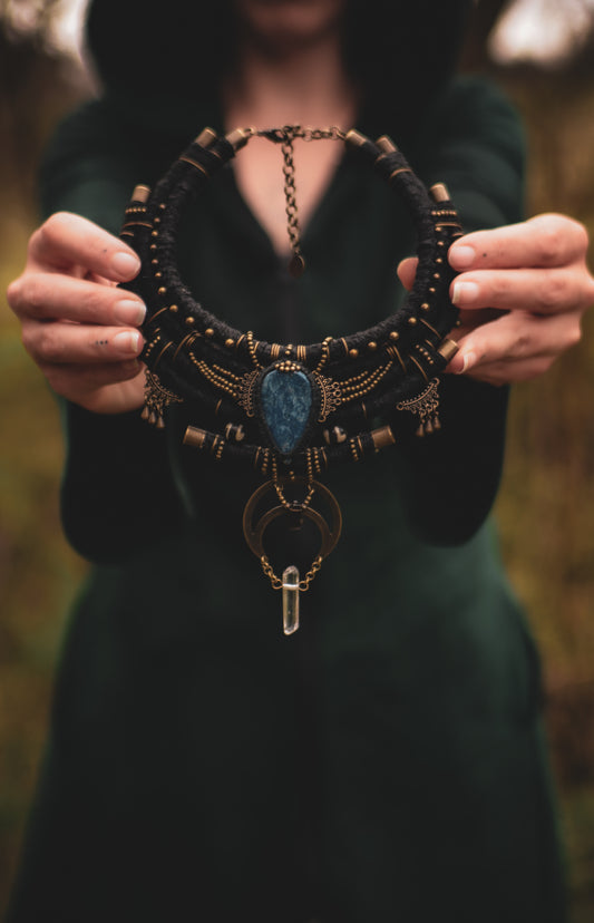 Queen of Night - with Lapis Lazuli, Smoky Quartz and Clear Crystal
