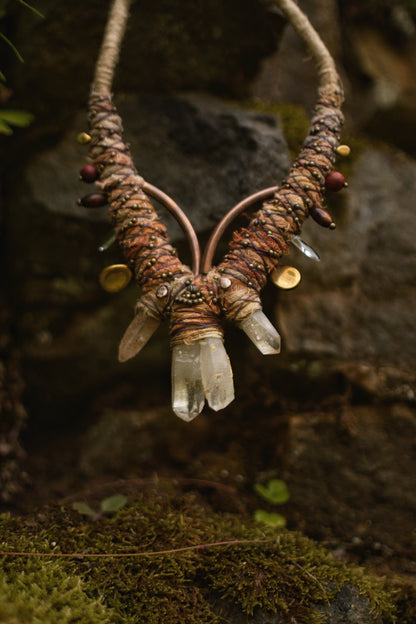 Afterlife  Necklace with Clear Crystals