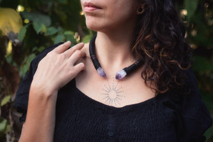 Amethyst Moon Choker - Black/Purple