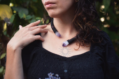 Amethyst Moon Choker - Black/Purple