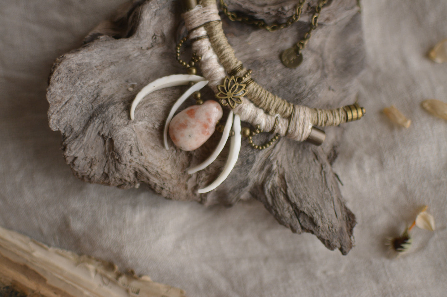 Soluma Necklace witt Sunstone and Shells