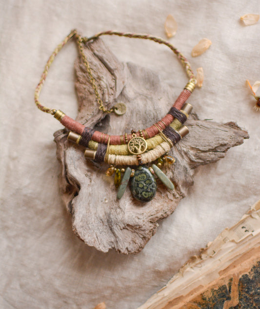 Terrakis Necklace with Kambaba Jasper and Jasper Sticks