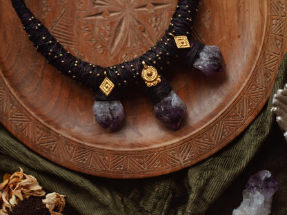 Triple Amethyst Statement Necklace