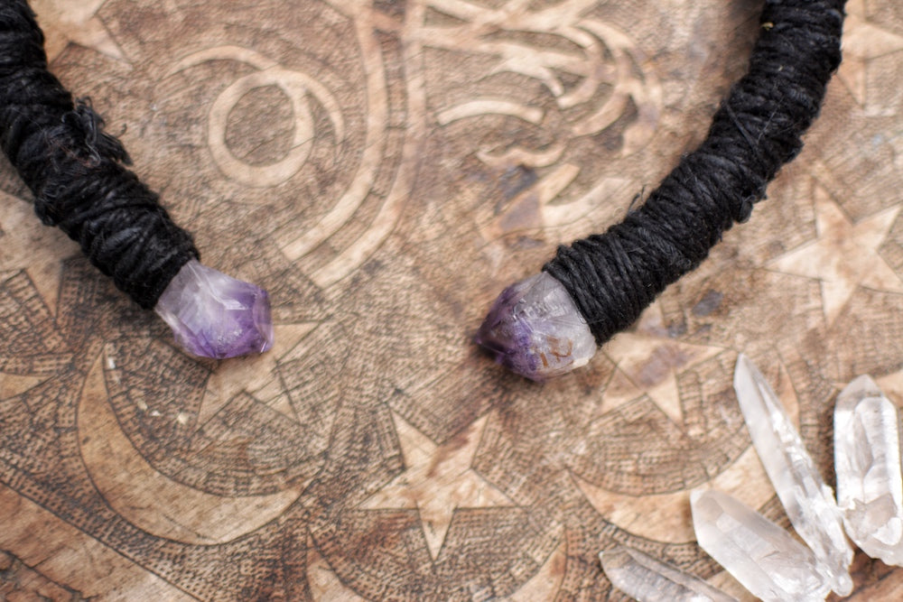 Nightfall Nexus - Moon Choker with Amethyst