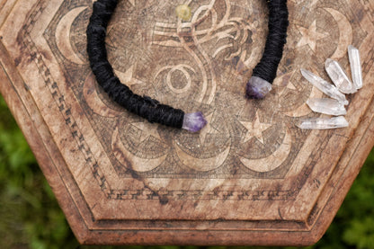 Nightfall Nexus - Moon Choker with Amethyst