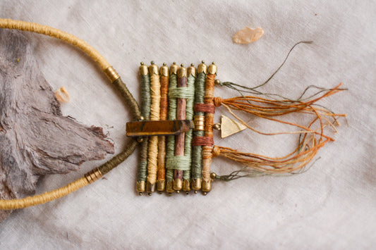 Terrasuna Linen Necklace with Tiger Eye