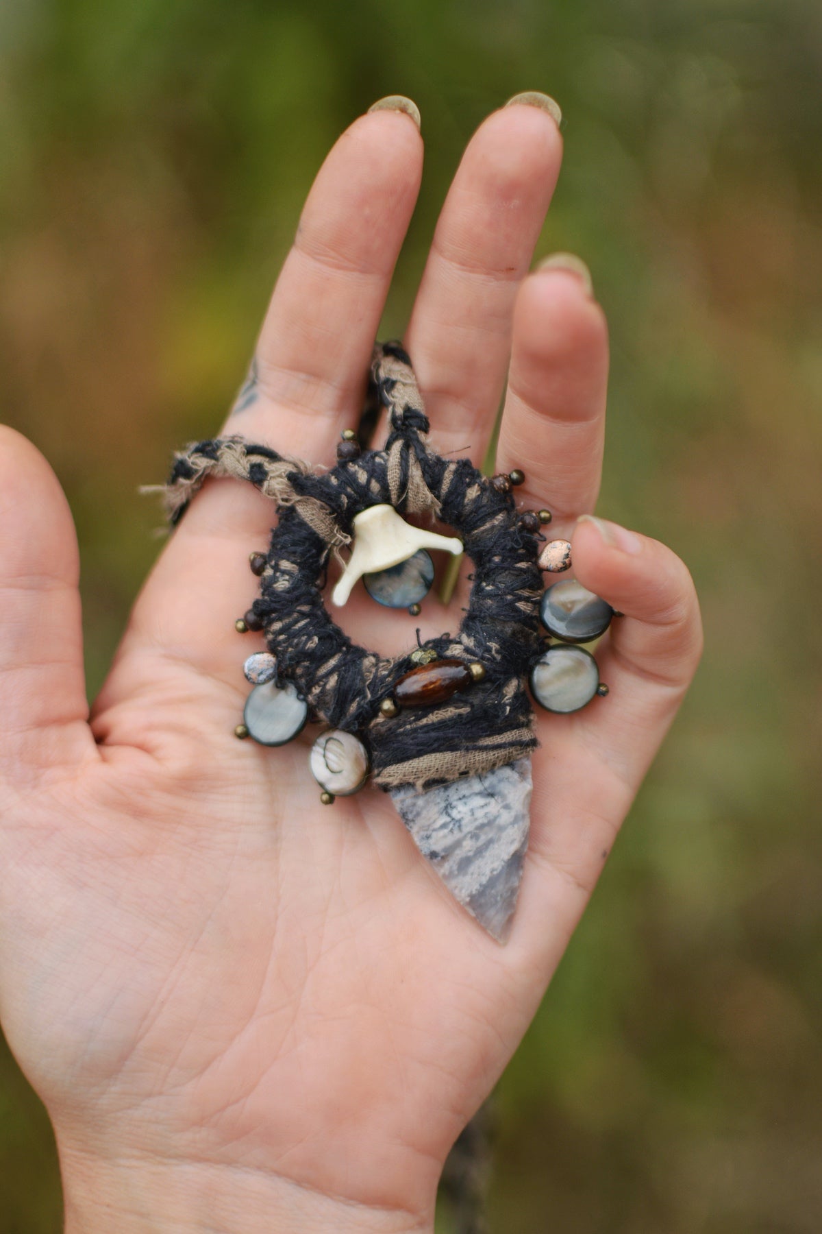 Afterlife Talisman with Flint-Flake Arrow and Bone