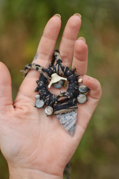 Afterlife Talisman with Flint-Flake Arrow and Bone