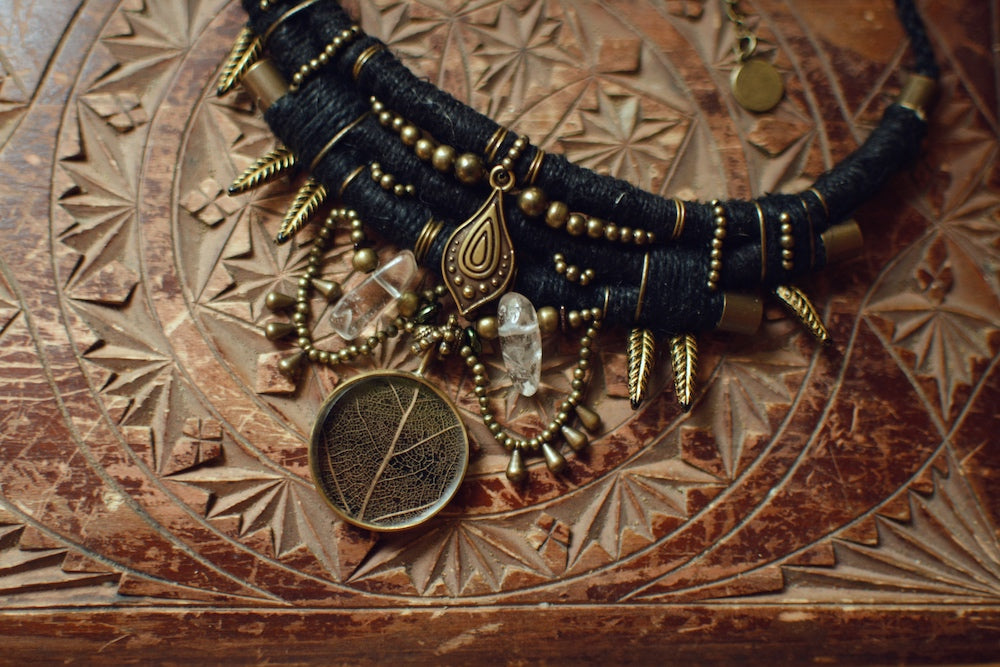 Nightfall Nexus - Hemp Necklace with ManoConcept Pendant