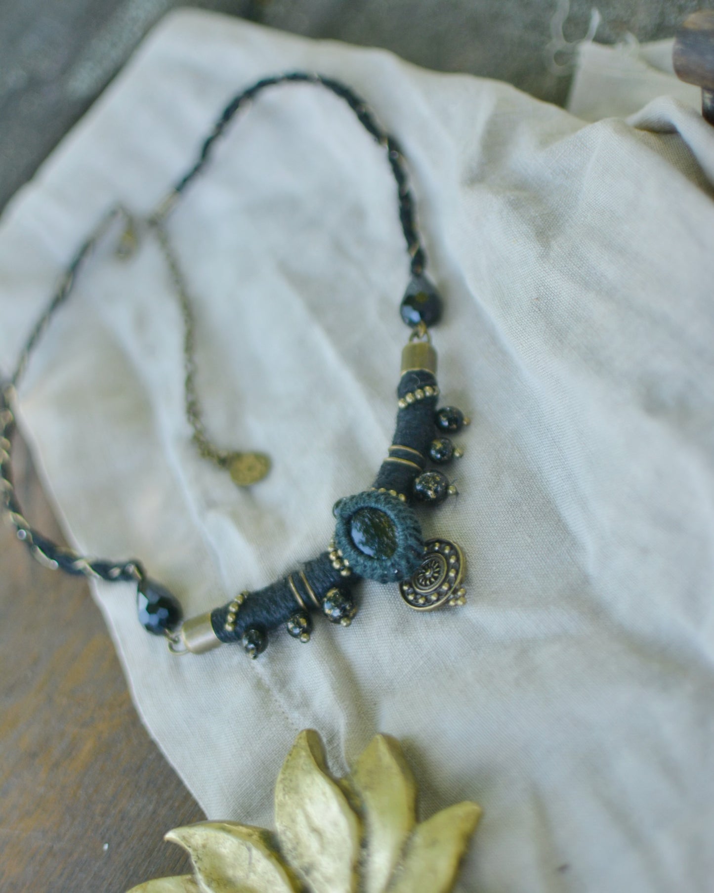Witchy Hemp Necklace with Onyx