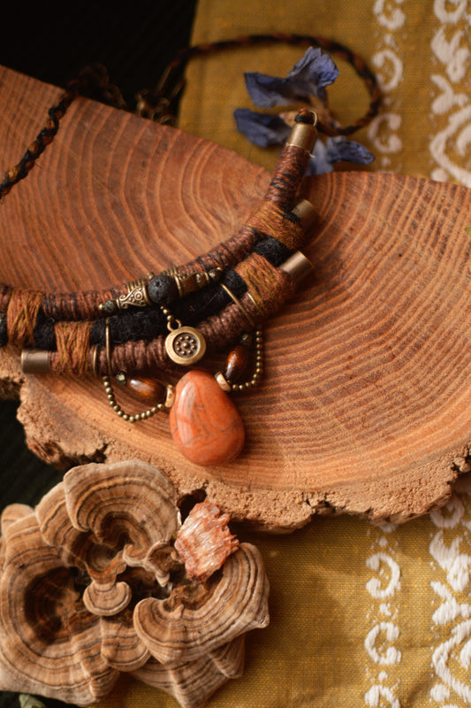 Grounding Fire Necklace with Fire Agate