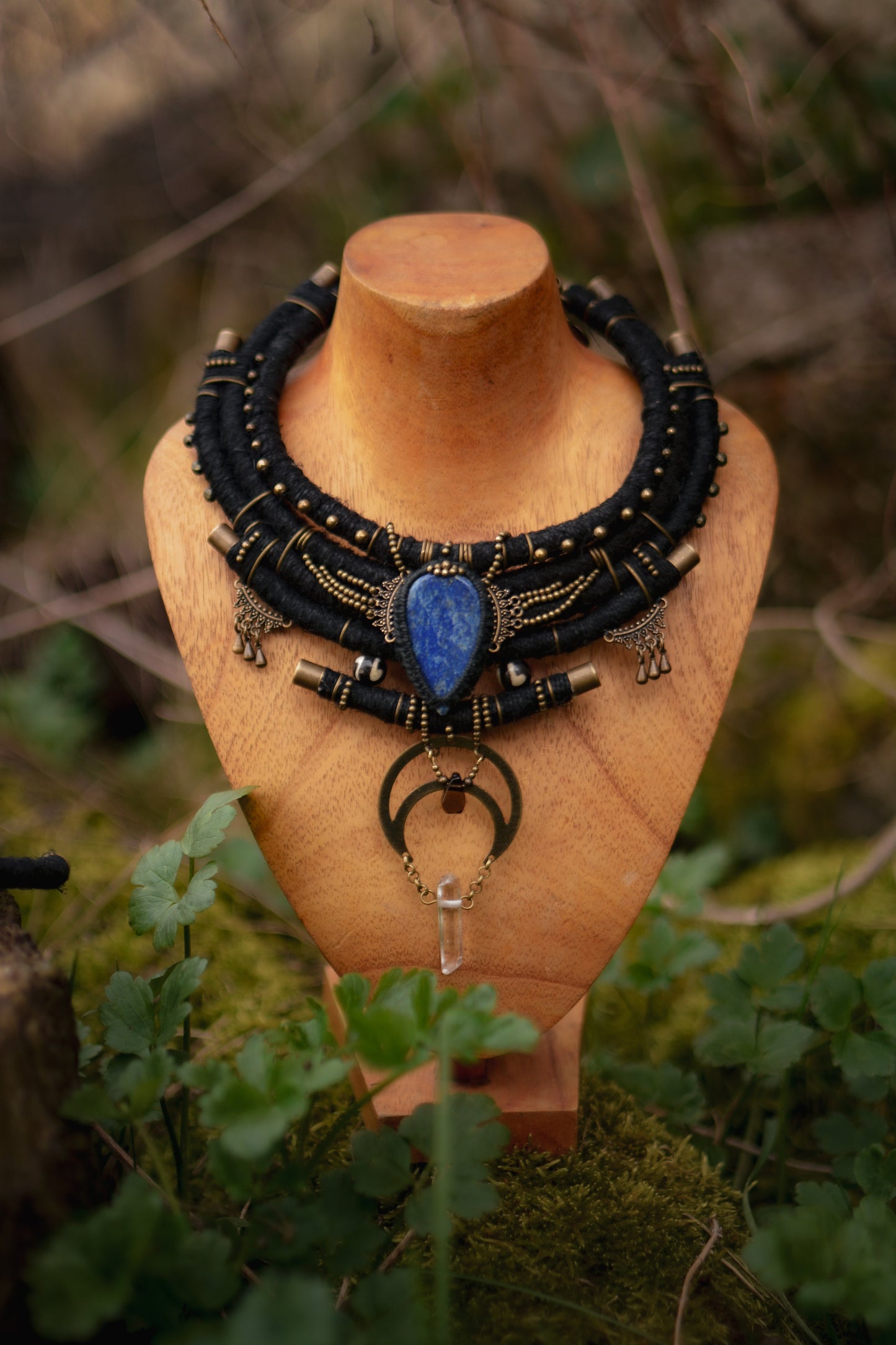 Queen of Night - with Lapis Lazuli, Smoky Quartz and Clear Crystal